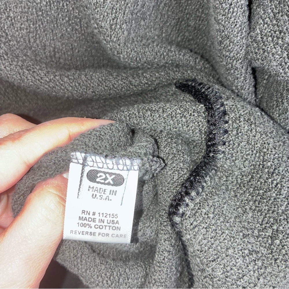 Margaret Winters Colorblock Cowl Neck Lagenlook Sweater in Gray Yellow Size 2X - Picture 7 of 7